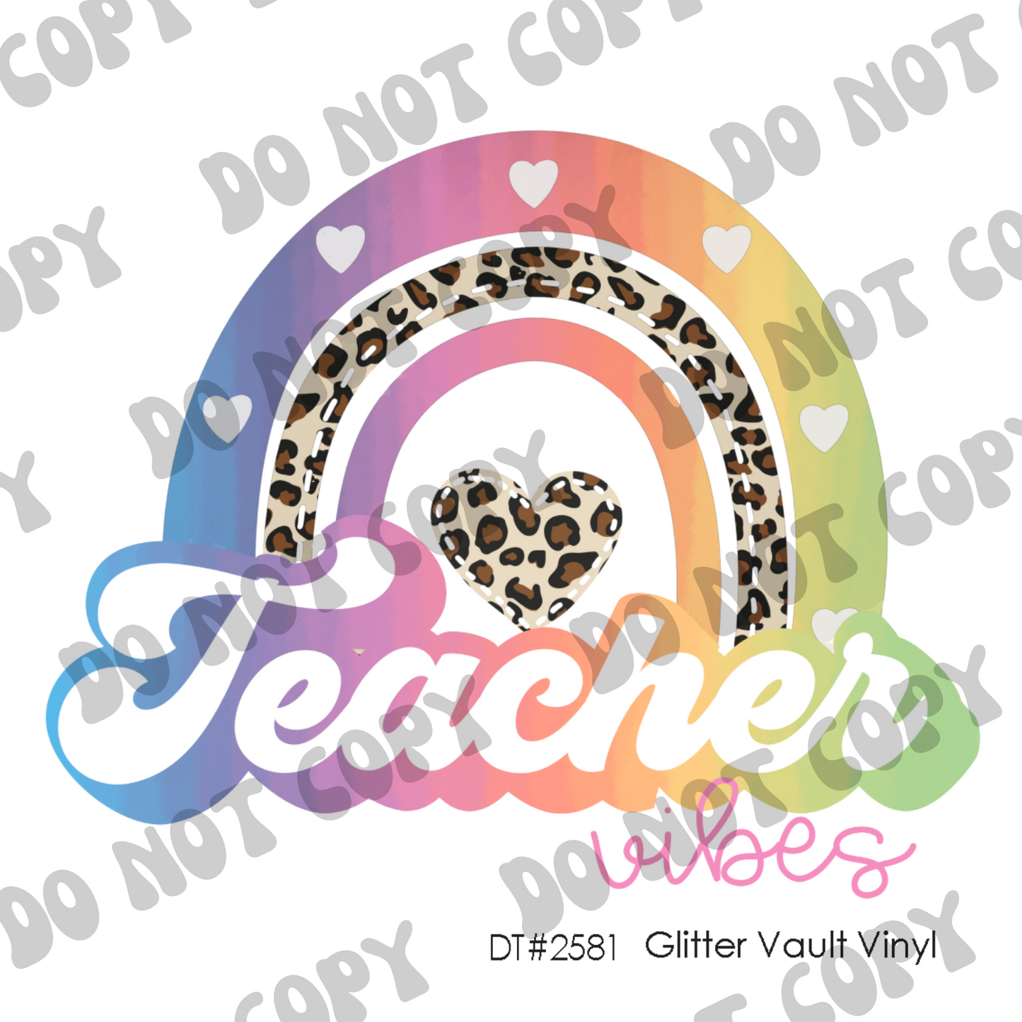 DT# 2581 - Pastel Rainbow Teacher - Transparent Decal