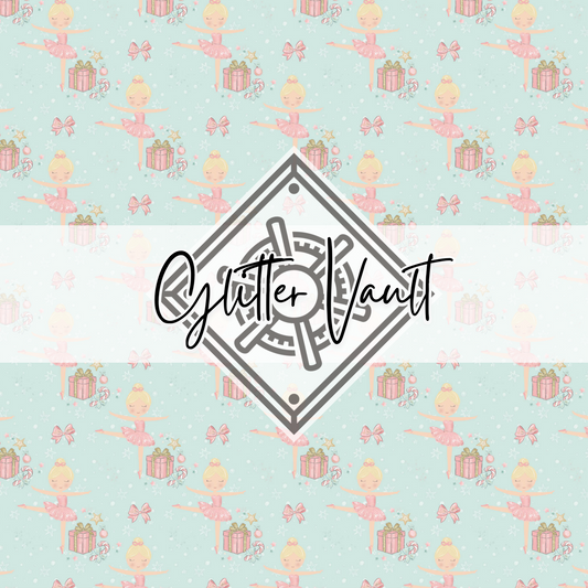#3106 - Xmas Ballerina Vinyl Print - Eggshell