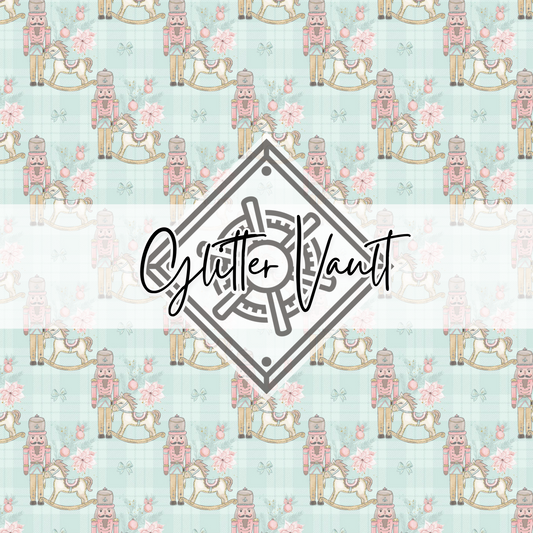 #3107 - Nutcracker Vinyl Print - Checkered Eggshell