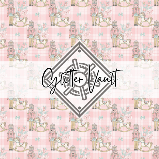 #3108 - Nutcracker Vinyl Print - Checkered Pink