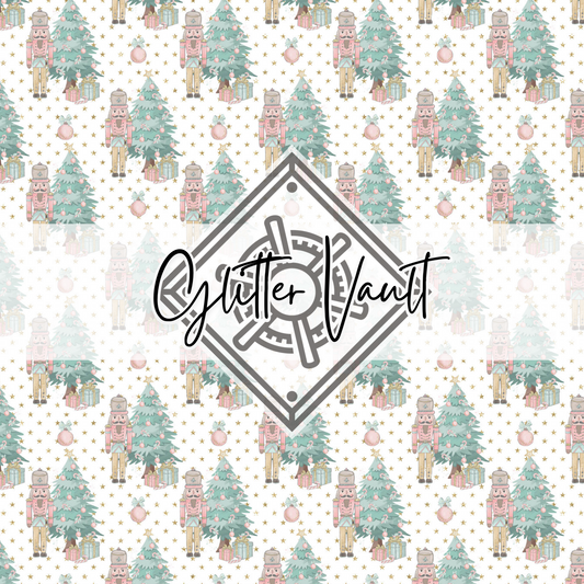#3109 - Nutcracker Vinyl Print - Stars White Base