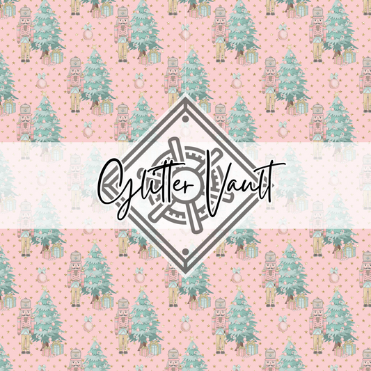 #3110 - Nutcracker Vinyl Print - Stars Pink Base