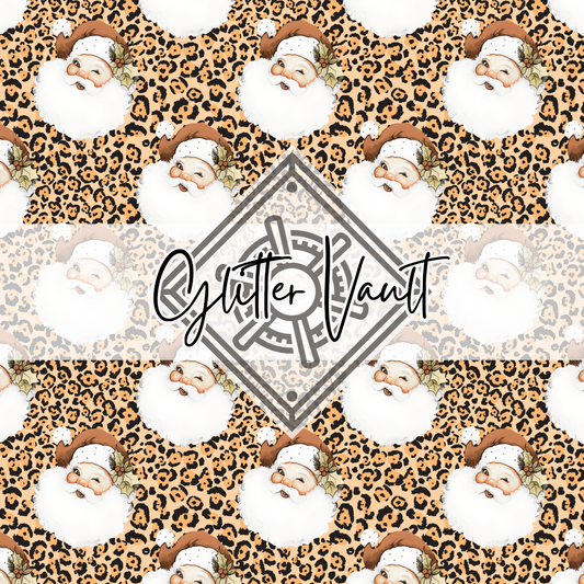 #3111 - Leopard Santa Vinyl Print - Large