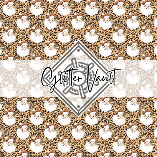 #3112 - Leopard Santa Vinyl Print - Small