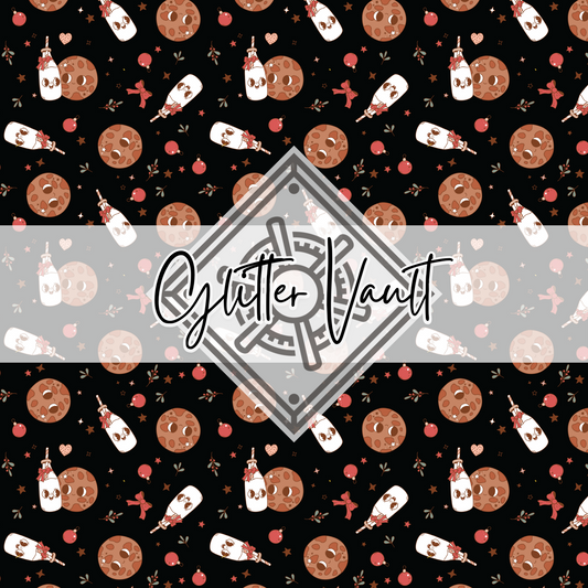 #3120 - Milk and Cookies Vinyl Print - Black