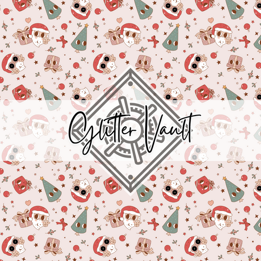 #3134 - Groovy Christmas Vinyl Print - Pink