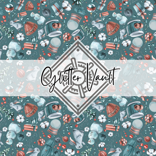 #3137 - Chilly Christmas Vinyl Print - Teal