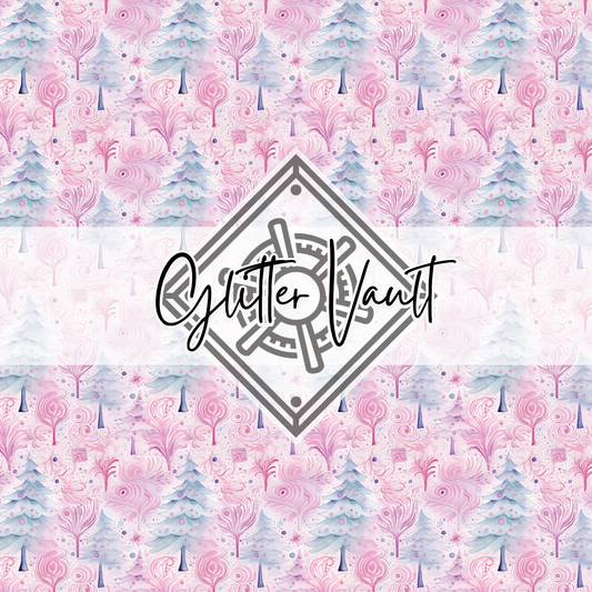 #3141 - Pastel Pink Christmas Vinyl Print