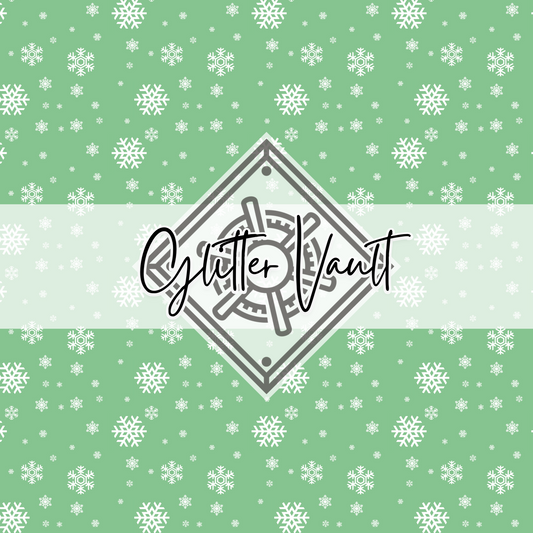 #3154 - Green Snowflakes Vinyl Print