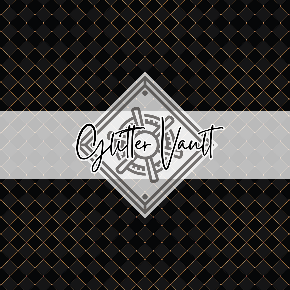 #3307 - Black + Copper Criss Cross Vinyl Print - Small