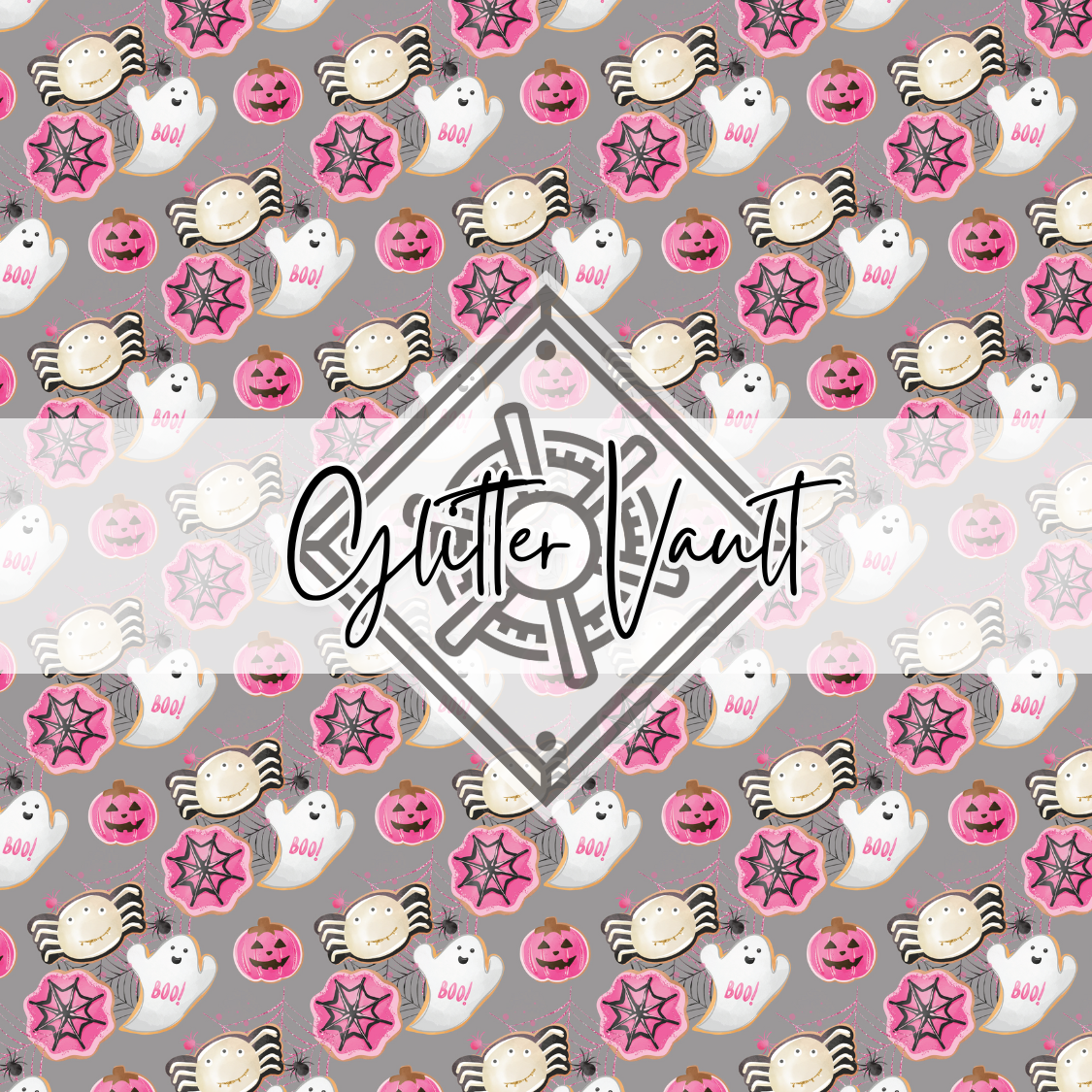 #3332 - Cute Spooks Grey Vinyl Print - Large