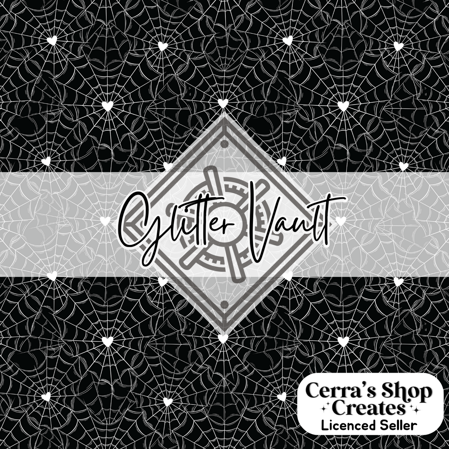 #3363 - Spider Webs Vinyl Print - Black