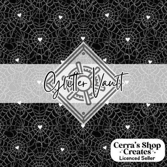 #3363 - Spider Webs Vinyl Print - Black