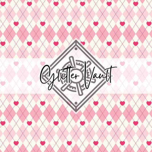 #3444 - Argyle Heart Vinyl Print