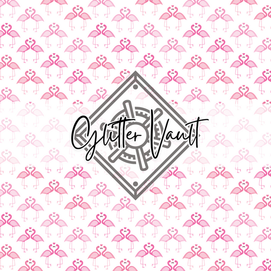 #4061 - Lovin Flamingo - White Background Vinyl Print