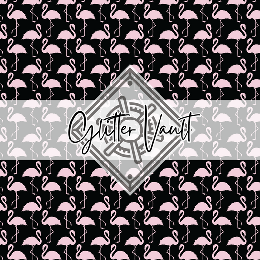 #4062 - Flamingo - Black Background Vinyl Print