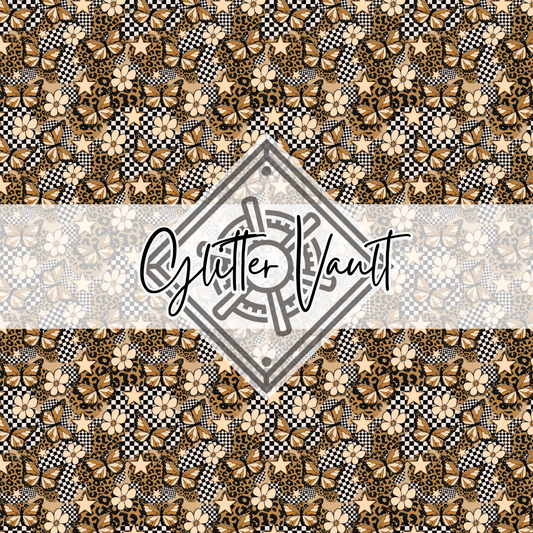 #4066 - Checkered Butterfly Vinyl Print - Small