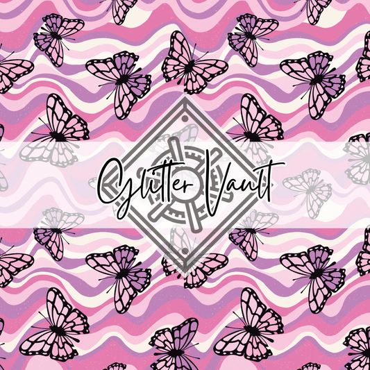 #4114 - Squiggle Butterfly Vinyl Print - Large