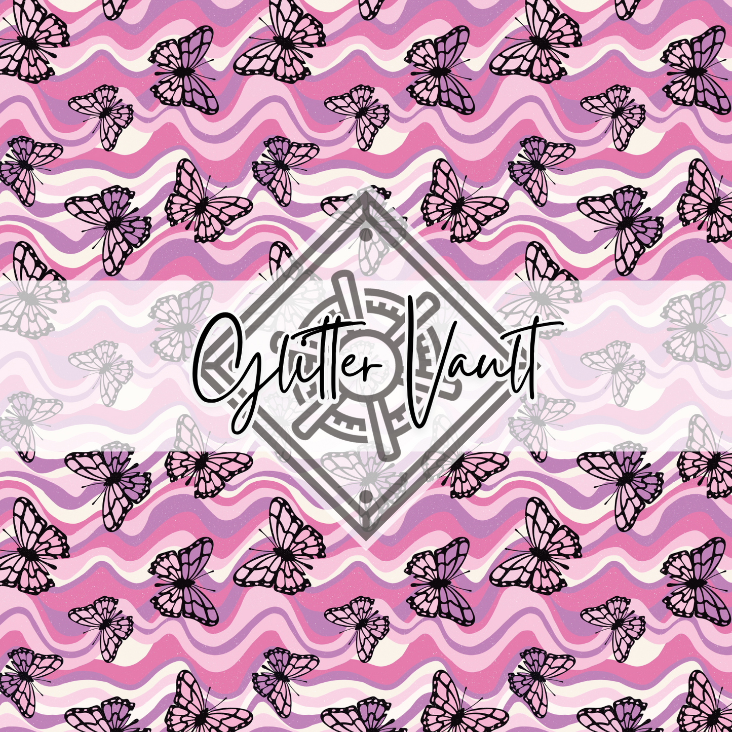 #4115 - Squiggle Butterfly Vinyl Print - Small