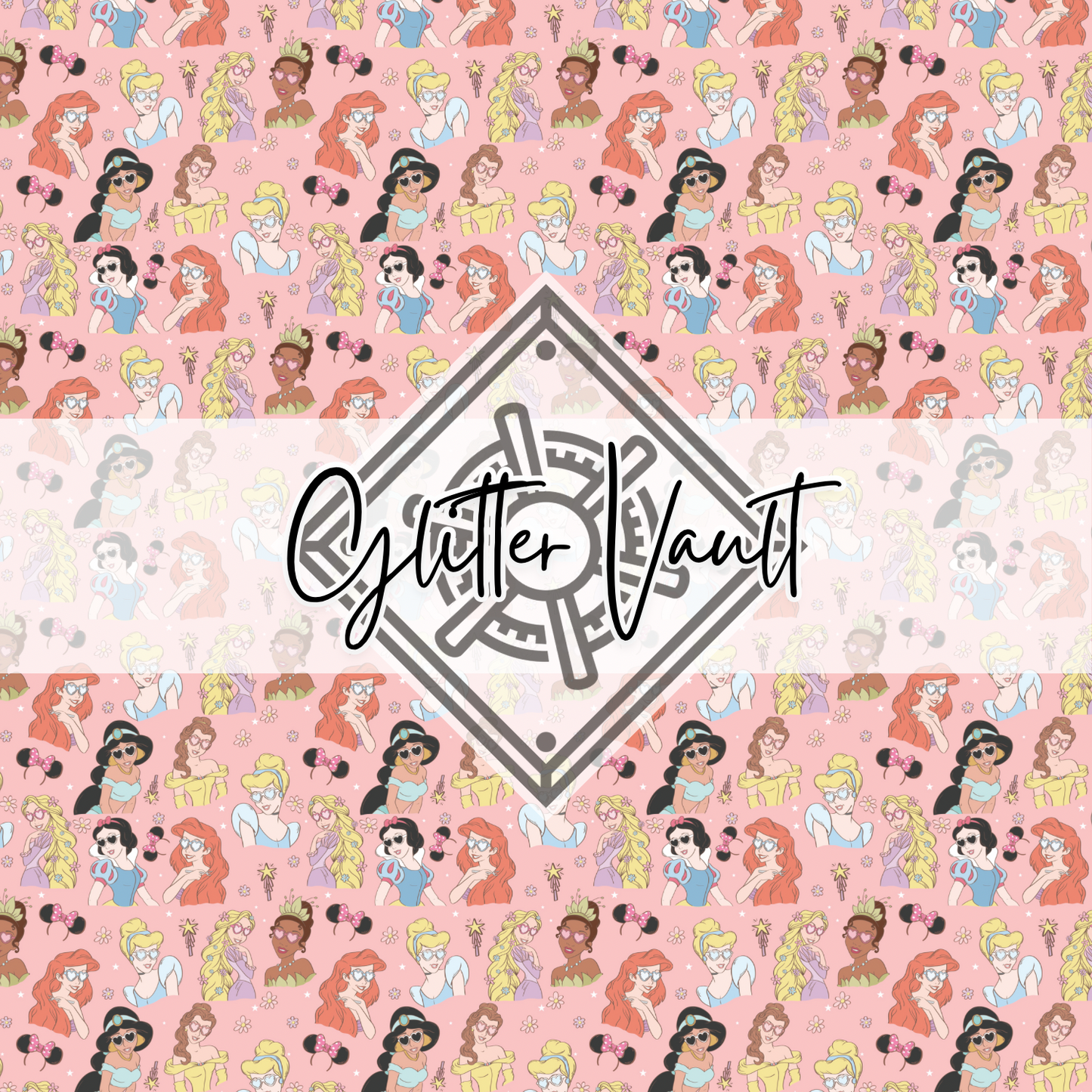#7268 - Princess Lover Vinyl Print - Petal Pink Background - Small