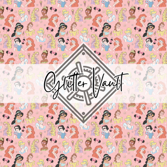 #7268 - Princess Lover Vinyl Print - Petal Pink Background - Small