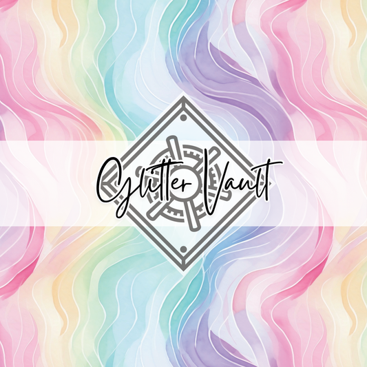 #7269 - Pastel Rainbow Squiggle Vinyl Print