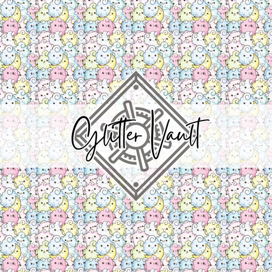 #7184 - Kawaii Cloud Vinyl Print