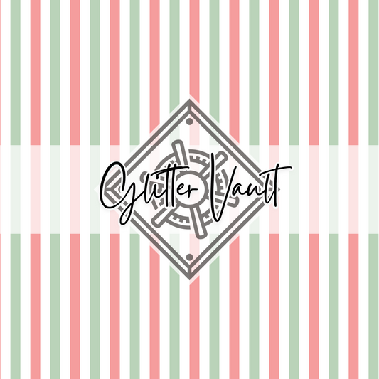 #7225 - Pink + Mint Stripes Vinyl Print