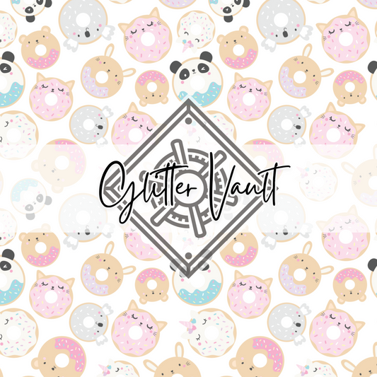 #7234 - Doughnutty - White -  Vinyl Print