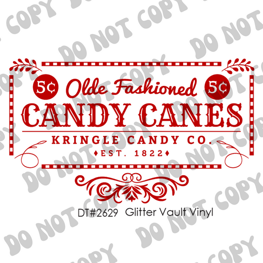 DT# 2629 - Kringle Candy Candy Canes  - Transparent Decal