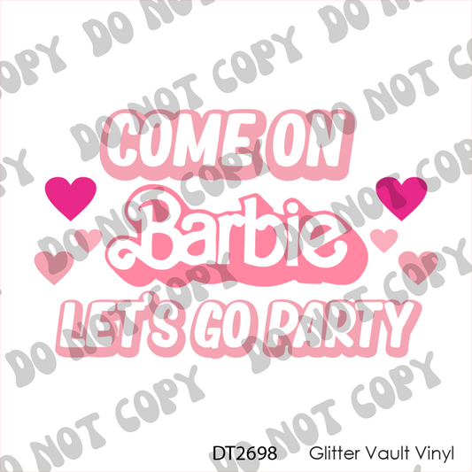 DT# 2698 - Lets go Party - Pastel - Transparent Decal