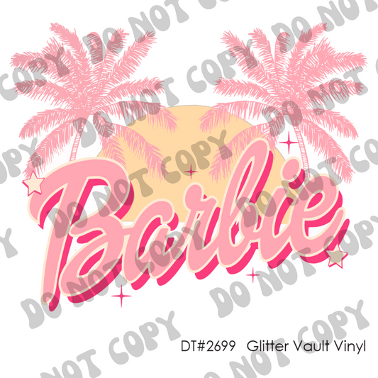DT# 2699 - Barbie Palms - Transparent Decal