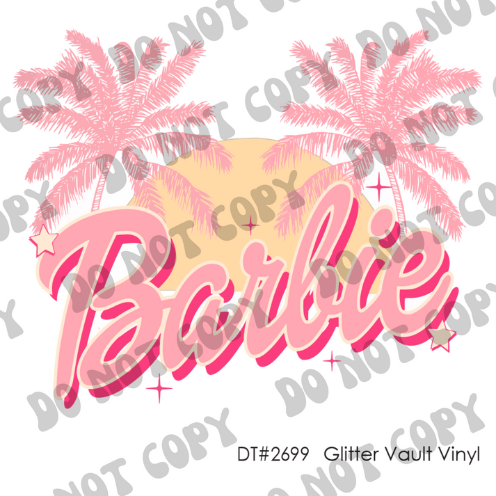 DT# 2699 - Barbie Palms - Transparent Decal – Glitter Vault