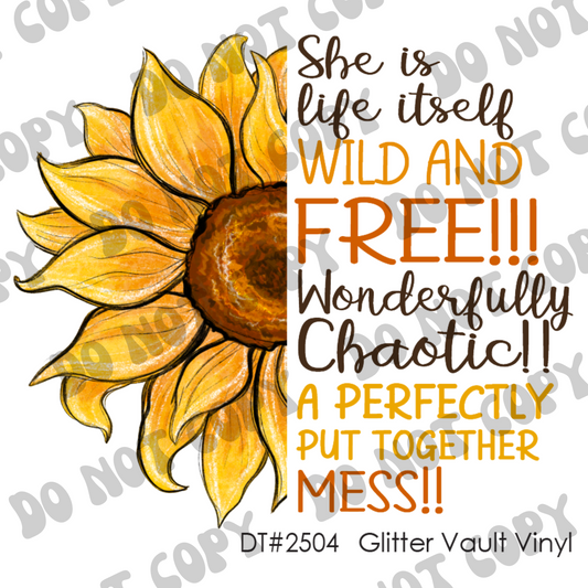 DT# 2504 - Wild & Free - Transparent Decal