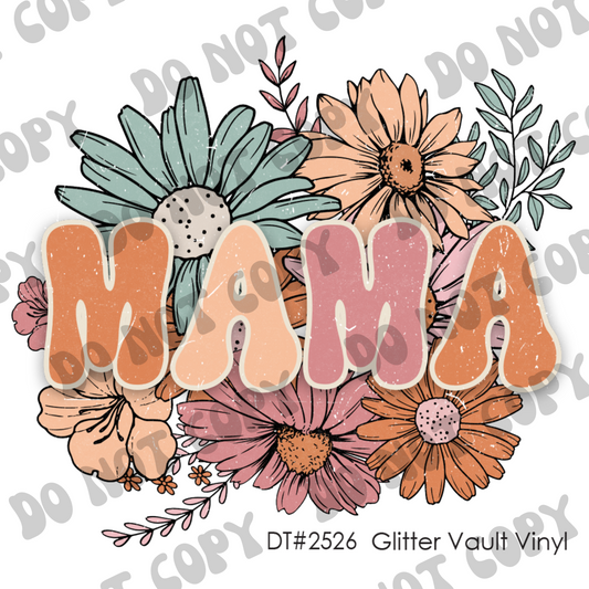 DT# 2526 - Floral Mama - Transparent Decal