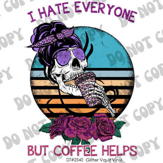 DT# 2540 - Coffee Helps - Transparent Decal
