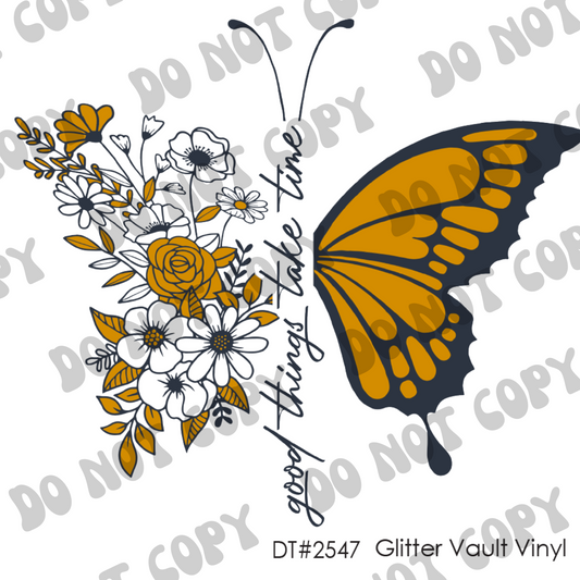 DT# 2547 - Good Things Take Time - Transparent Decal