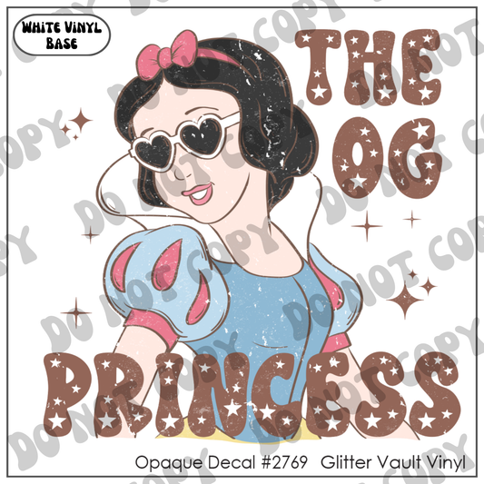 D# 2769 - The OG Princess - Opaque Decal - Grunge Effect