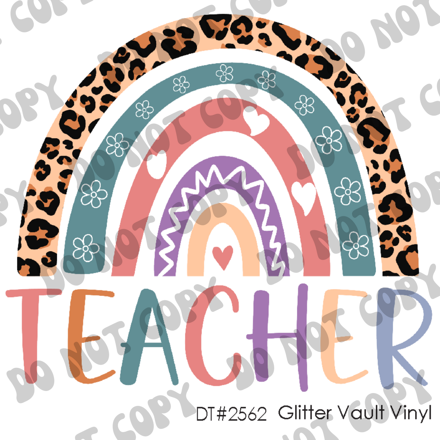 DT# 2562 - Teacher Rainbow - Transparent Decal