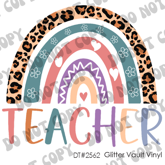 DT# 2562 - Teacher Rainbow - Transparent Decal