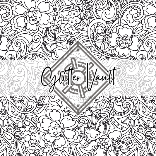 #1013 - Filigree Floral Vinyl Print