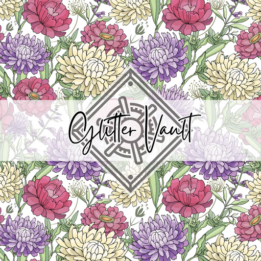 #1016 - Floral Vinyl Print - Large