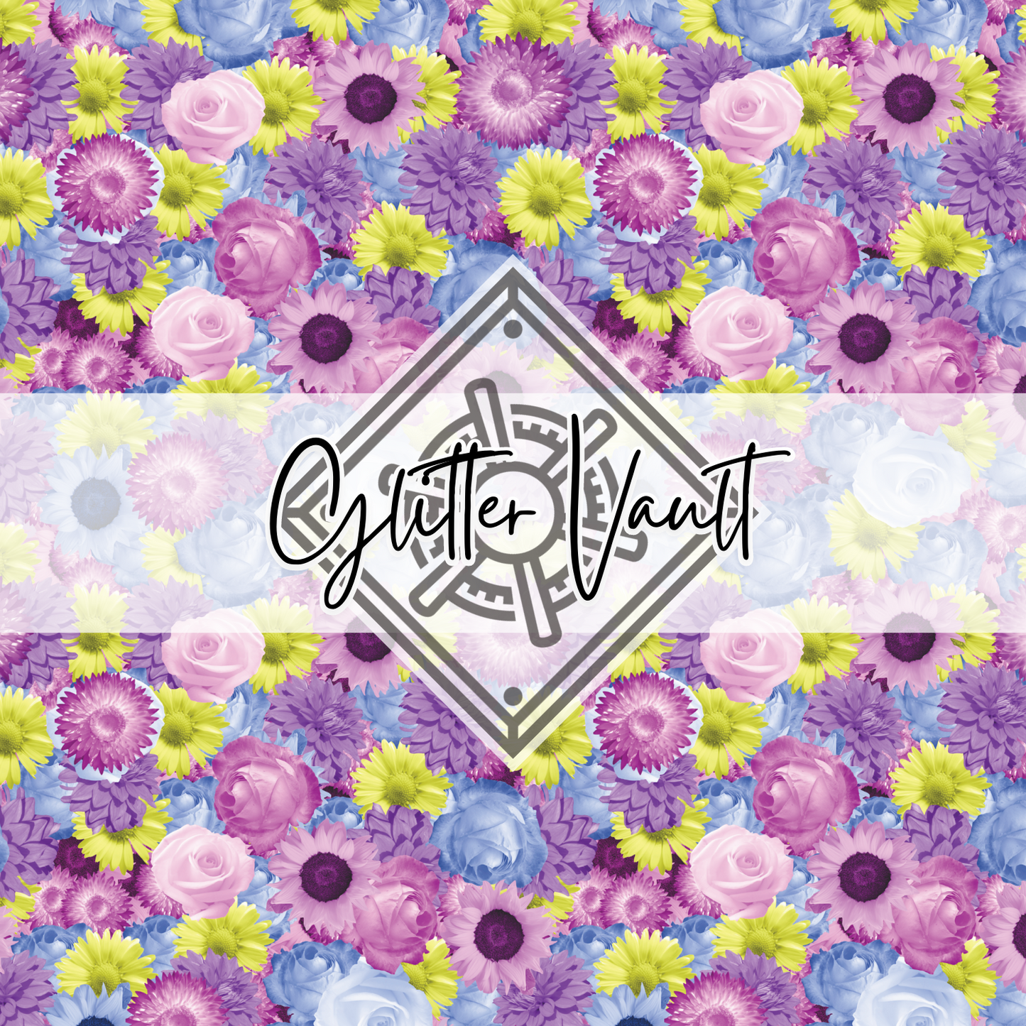 #1024 - Bright Florals Vinyl Print - Small