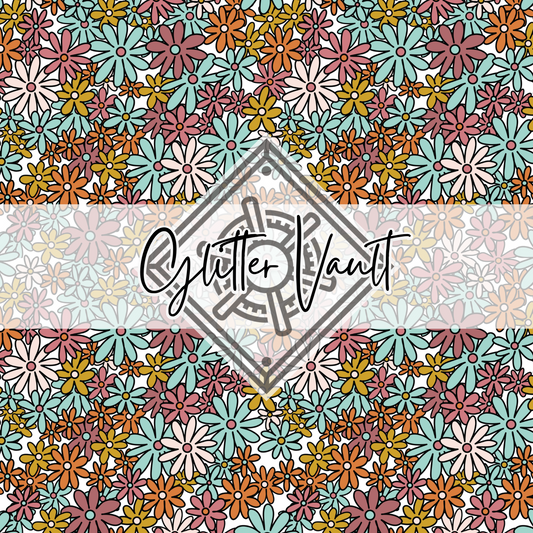 #1049 - Floral Doodles Vinyl Print - Small