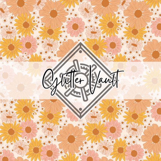 #1056 - Retro Floral Vinyl Print