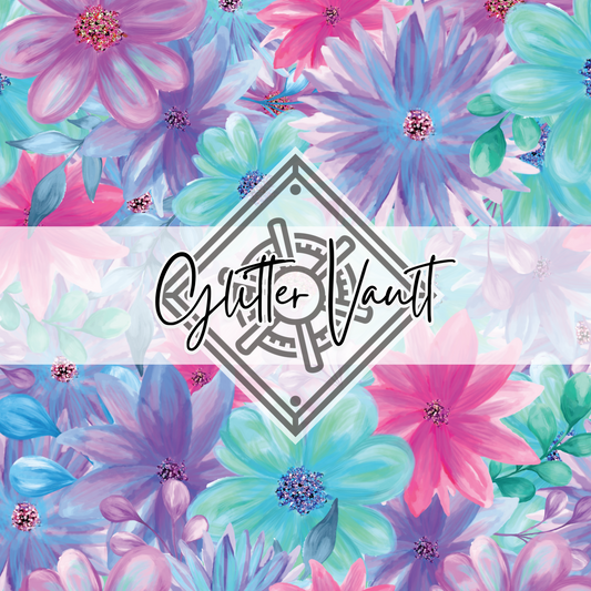 #1065 - Watercolour Floral Vinyl Print - Large