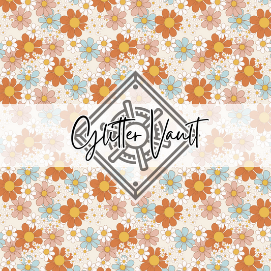#1072 - Retro Floral Vinyl Print