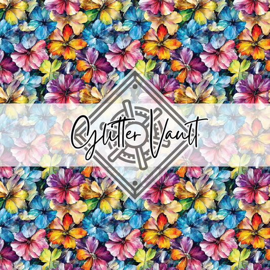 #1086 - Bright Abstract Floral Vinyl Print