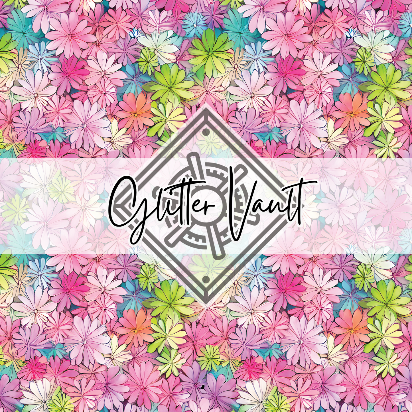 #1088 - Bright Floral Vinyl Print - Small