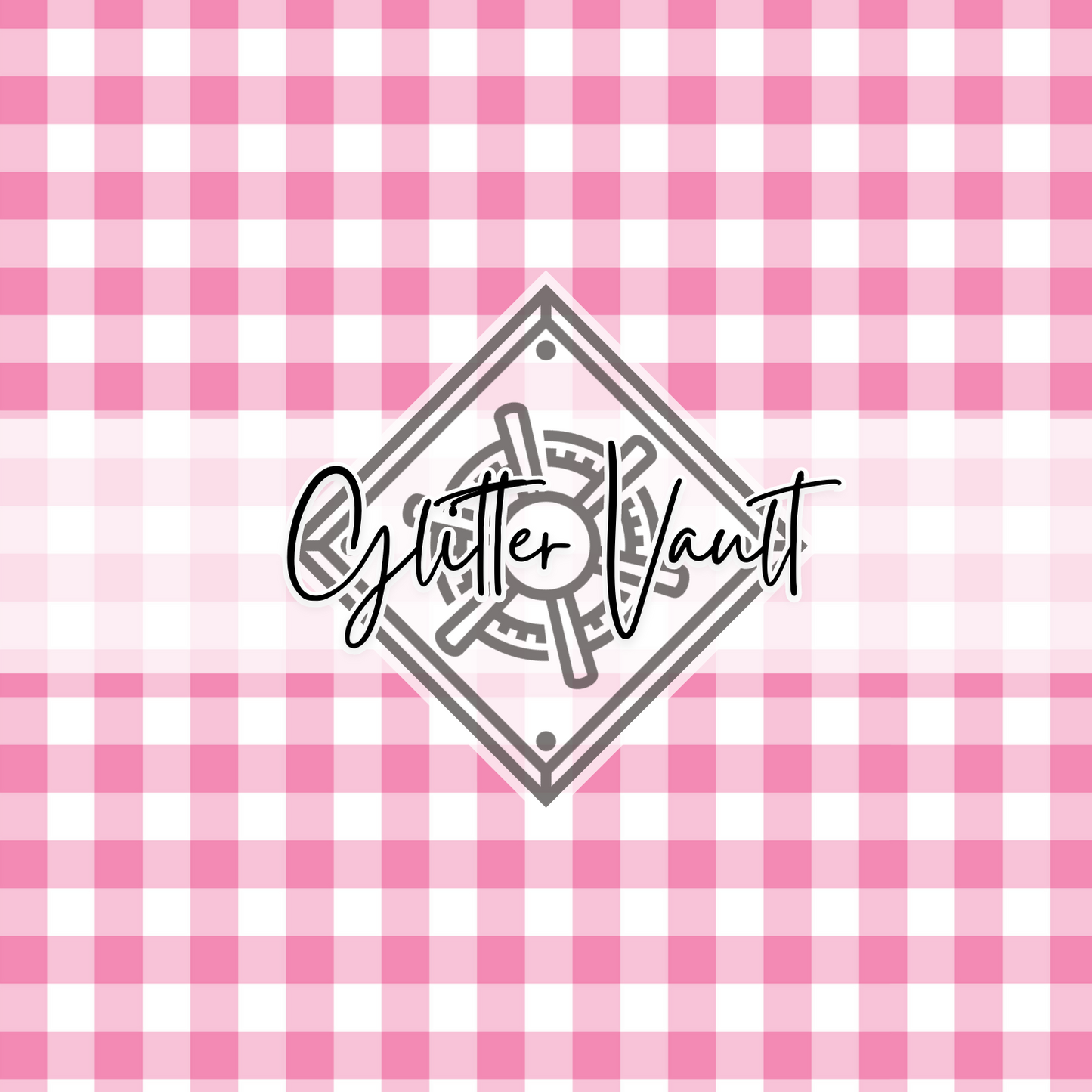 #7048 - Pink Gingham Vinyl Print - Large